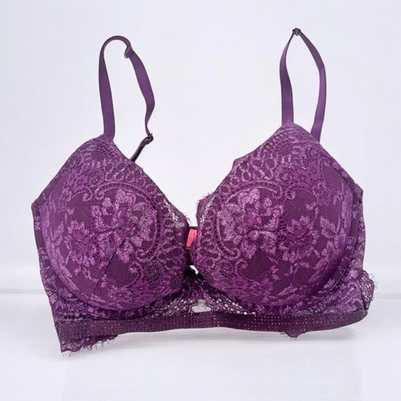 La SENZA Purple Lace Plunge Bra Sz 32F - Picture 9 of 9